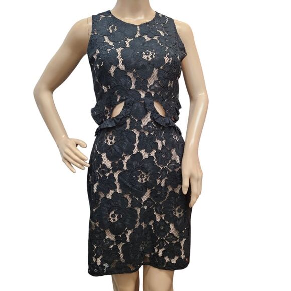 Wayf Drake Lace Cutout Dress in Black - Picture 2 of 8